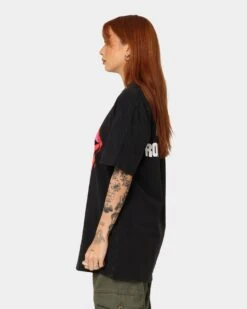 The Rolling Stones Watercolour Tongue Vintage T-Shirt Washed Black -Sportswear Women Store 08001055 YW607 womens 0070