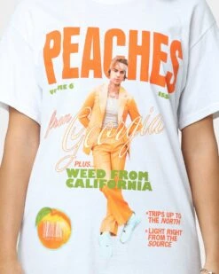 Justin Bieber Peaches T-Shirt White -Sportswear Women Store 08001067 YW100 womens 0030