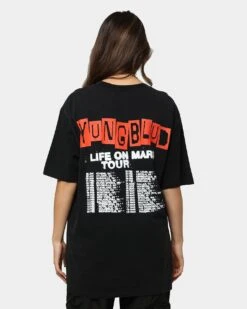 YUNGBLUD Life On Mars Tour Vintage T-Shirt Washed Black -Sportswear Women Store 08001124 YW607 womens 0050