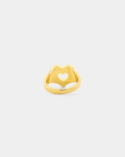 Raising Hell Checkered Heart Ring Gold/Black -Sportswear Women Store 09000310 YG201 default 0060
