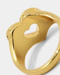 Raising Hell Checkered Heart Ring Gold/Pink -Sportswear Women Store 09000310 YG838 default 0060