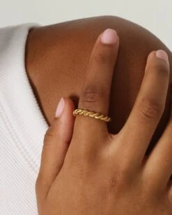 Raising Hell Women's Braided Ring Gold