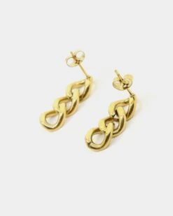 Raising Hell Miami Link Earrings Gold -Sportswear Women Store 09000546 YG200 default 0040