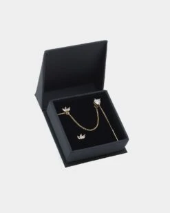 Raising Hell Women's Adina Heart Earrings Chain Iced Gold -Sportswear Women Store 09000607 YI026 default 0060