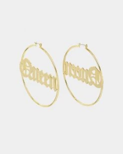 Raising Hell Women's Queen Hoop Earrings Gold -Sportswear Women Store 09000682 YG200 default 0020
