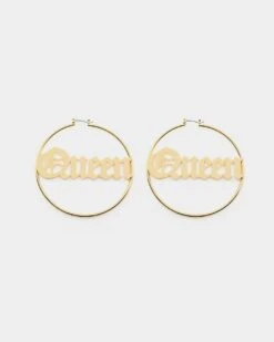 Raising Hell Women's Queen Hoop Earrings Gold -Sportswear Women Store 09000682 YG200 default 0030