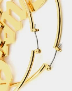 Raising Hell Women's Queen Hoop Earrings Gold -Sportswear Women Store 09000682 YG200 default 0050