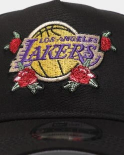 New Era Los Angeles Lakers 'Floral Logo' 9FORTY K-Frame Snapback Black/Floral -Sportswear Women Store 194087941698 default 0050