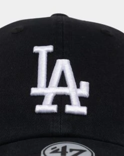 '47 BRAND 47 Brand Los Angeles Dodgers Clean Up Strapback Black -Sportswear Women Store 194165059871 default 000050