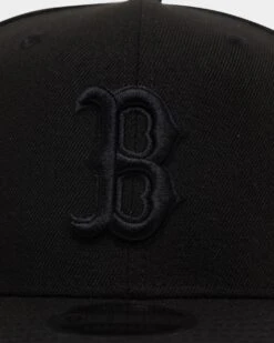 New Era Boston Red Sox 9FIFTY High Crown Snapback Black/Black -Sportswear Women Store 194456620667 default 0050