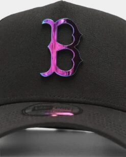 New Era Boston Red Sox Metal Badge 9FORTY K-Frame Snapback Black/Iridescent -Sportswear Women Store 194457736626 default 0050