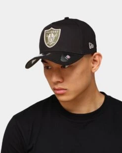 New Era Raiders 9FORTY A-Frame Snapback Black/Stone/Olive -Sportswear Women Store 194847112566 mens 0100