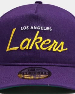 New Era Los Angeles Lakers Script Old Golfer Snapback Purple -Sportswear Women Store 195131791214 default 0060