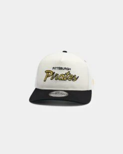 New Era Pittsburgh Pirates Off White Script Old Golfer Snapback Off White