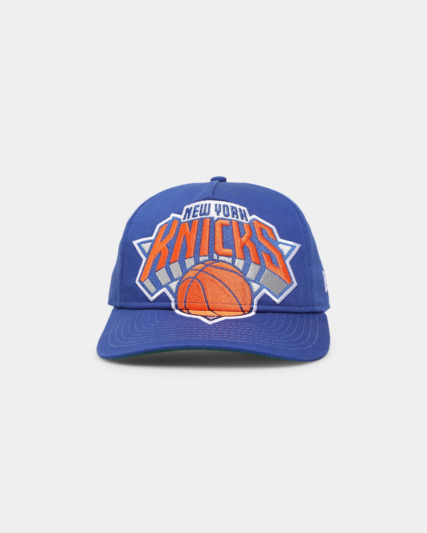 New Era New York Knicks 'Oversized Team Logo' Old Golfer Snapback Blue/Orange 3 New Era New York Knicks 'Oversized Team Logo' Old Golfer Snapback Blue/Orange