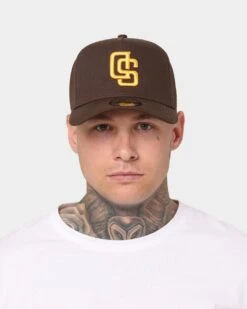 New Era San Diego Padres Upside Down 9FORTY A-Frame Snapback Original Team Colours -Sportswear Women Store 196172747444 mens 0011