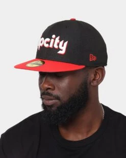 New Era Portland Trail Blazers 'NBA Authentics City Edition' 59FIFTY Fitted Black -Sportswear Women Store 196172947974 mens 0031