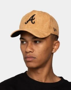 New Era Atlanta Braves 'Winter Wheat Suede' 9FORTY K-Frame Strapback Wheat -Sportswear Women Store 196174909727 mens 0100