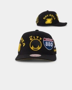 Mitchell & Ness Golden State Warriors 'Highway' Pro Crown Snapback Black