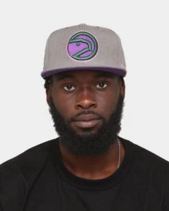 Mitchell & Ness Atlanta Hawks 'From Dusk' Fitted Grey -Sportswear Women Store 196294377536 mens 0100