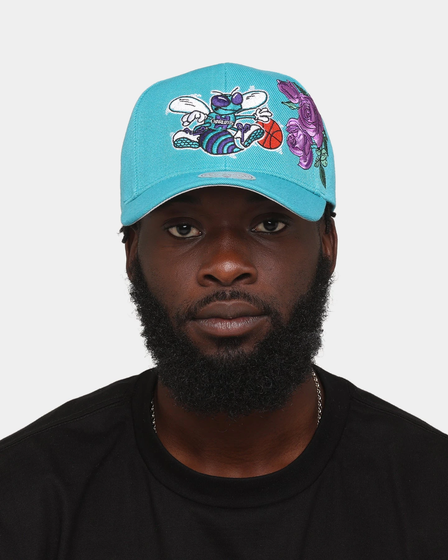 Mitchell & Ness Charlotte Hornets 'Roses HWC' Pro Crown Snapback Teal 10 Mitchell & Ness Charlotte Hornets 'Roses HWC' Pro Crown Snapback Teal - Image 8