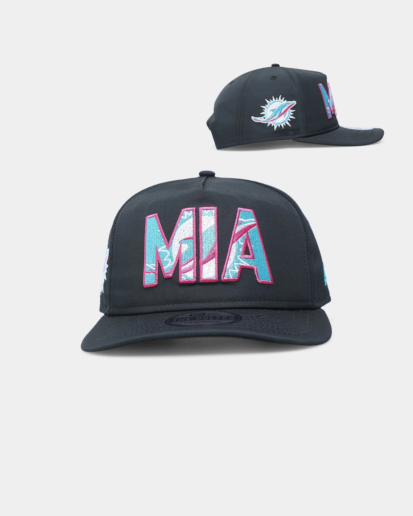 NEW ERA New York Miami Dolphins 'Neon Nights' Prolight Old Golfer Snapback Black/Neon 3 NEW ERA New York Miami Dolphins 'Neon Nights' Prolight Old Golfer Snapback Black/Neon