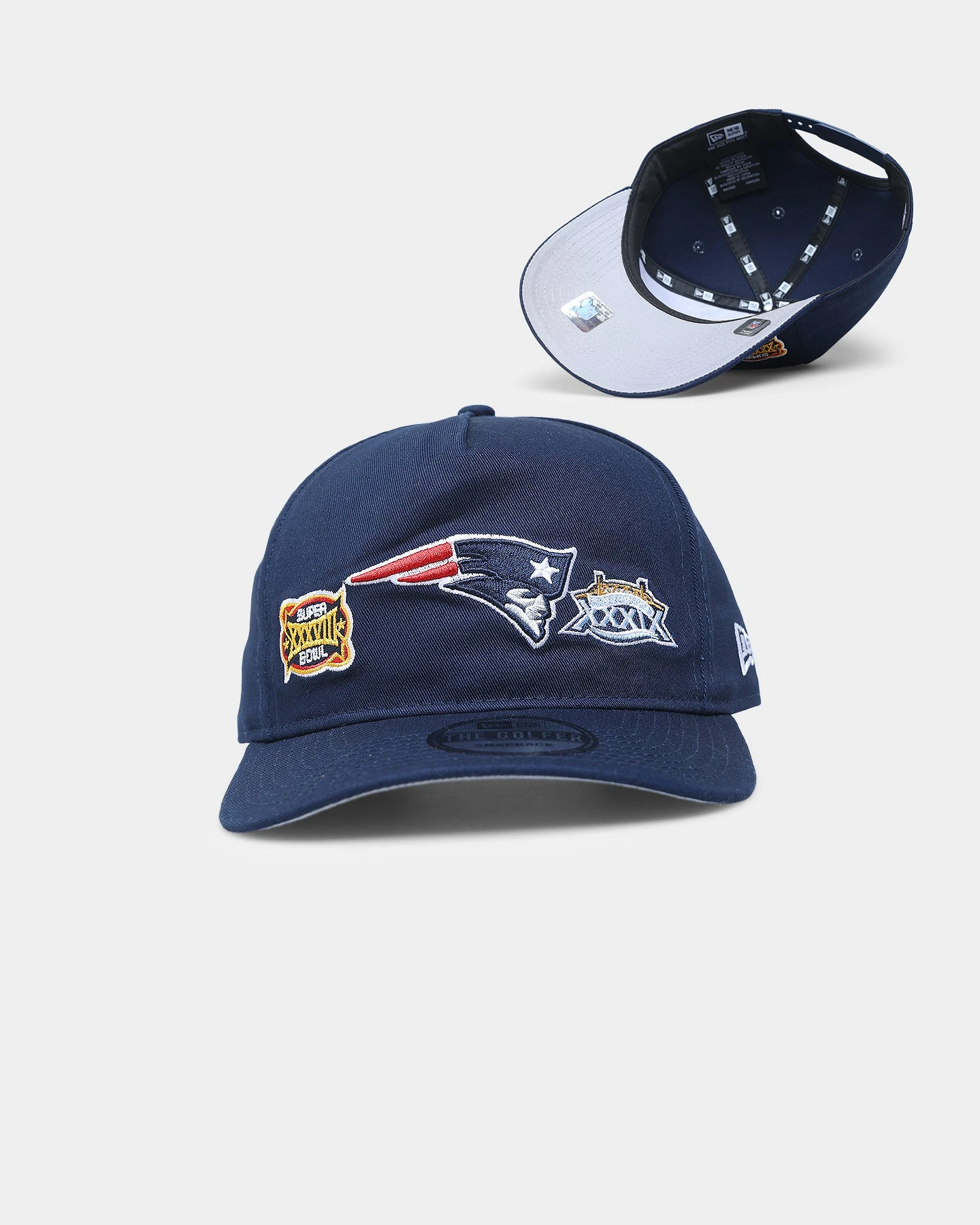 New Era New England Patriots 'Super Bowl Past Champions' Old Golfer Strapback Navy Blue 3 New Era New England Patriots 'Super Bowl Past Champions' Old Golfer Strapback Navy Blue