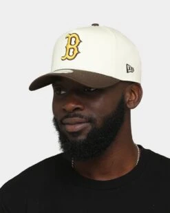New Era Boston Red Sox 'Cereal' 9FORTY A-Frame Snapback Chrome White/Walnut -Sportswear Women Store 196313140127 mens 0100