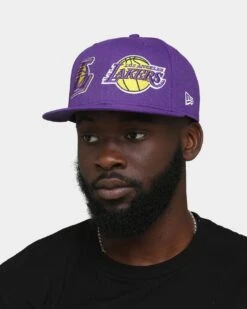 New Era Los Angeles Lakers Two Logo Original Team Colours 59FIFTY Fitted Purple -Sportswear Women Store 196313253223 mens 0100