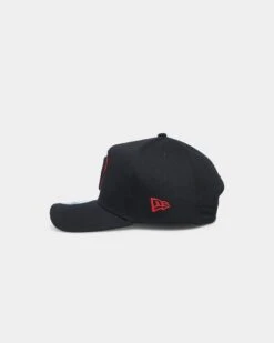 New Era Philadelphia Phillies "Scarlet Bottom" 9FORTY A-Frame Snapback Black/Scarlet -Sportswear Women Store 196313702240 default 040