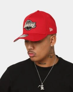 New Era Los Angeles Lakers 'Scarlet Stone' 9FORTY A-Frame Snapback Scarlet/Stone -Sportswear Women Store 196499496674 mens 0100