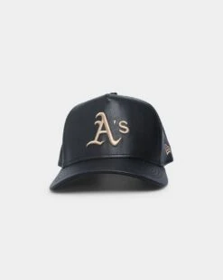 New Era Oakland Athletics "Black Tan PU Leather" 9FORTY K-Frame Snapback Black/Tan