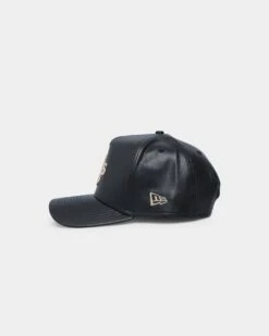 New Era Oakland Athletics "Black Tan PU Leather" 9FORTY K-Frame Snapback Black/Tan -Sportswear Women Store 196499882248 default 0040