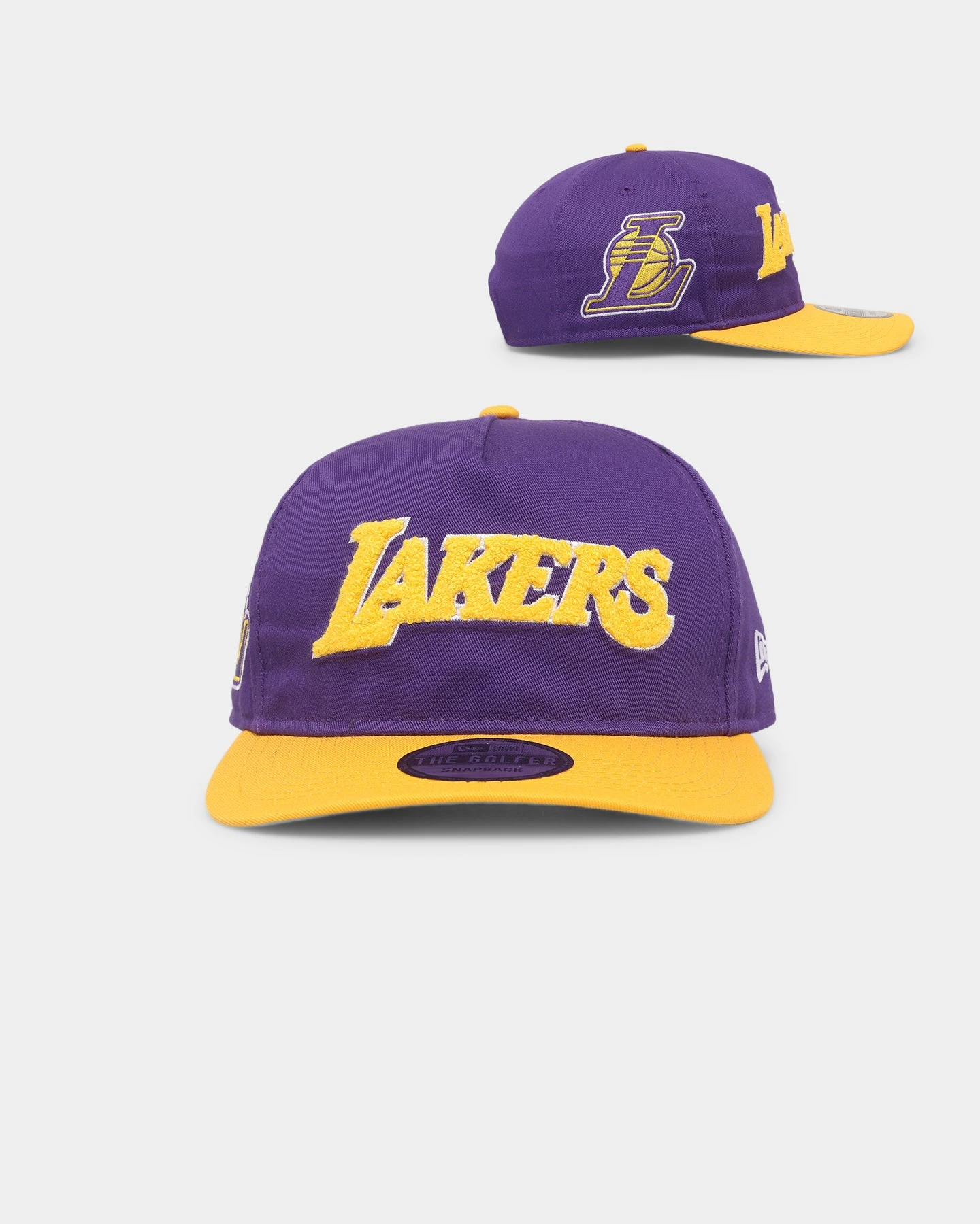 New Era Los Angeles Lakers 'Chenille' Golfer Snapback Purple 3 New Era Los Angeles Lakers 'Chenille' Golfer Snapback Purple