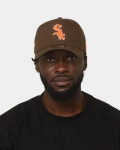 New Era Chicago White Sox 'Walnut Orange' 9FORTY A-Frame Snapback Brown/Orange -Sportswear Women Store 196501050375 mens 0100