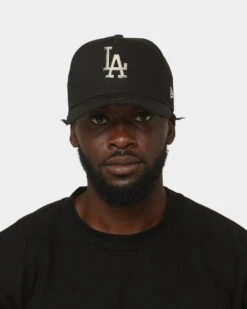 New Era Los Angeles Dodgers 'Metal Badge' 9FORTY K-Frame Snapback Black/Silver -Sportswear Women Store 196819011167 mens 0100
