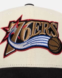 Mitchell & Ness Philadelphia 76ers Go Team Go OG Corduroy Snapback Light Cream/Black -Sportswear Women Store 197507535552 default 0060