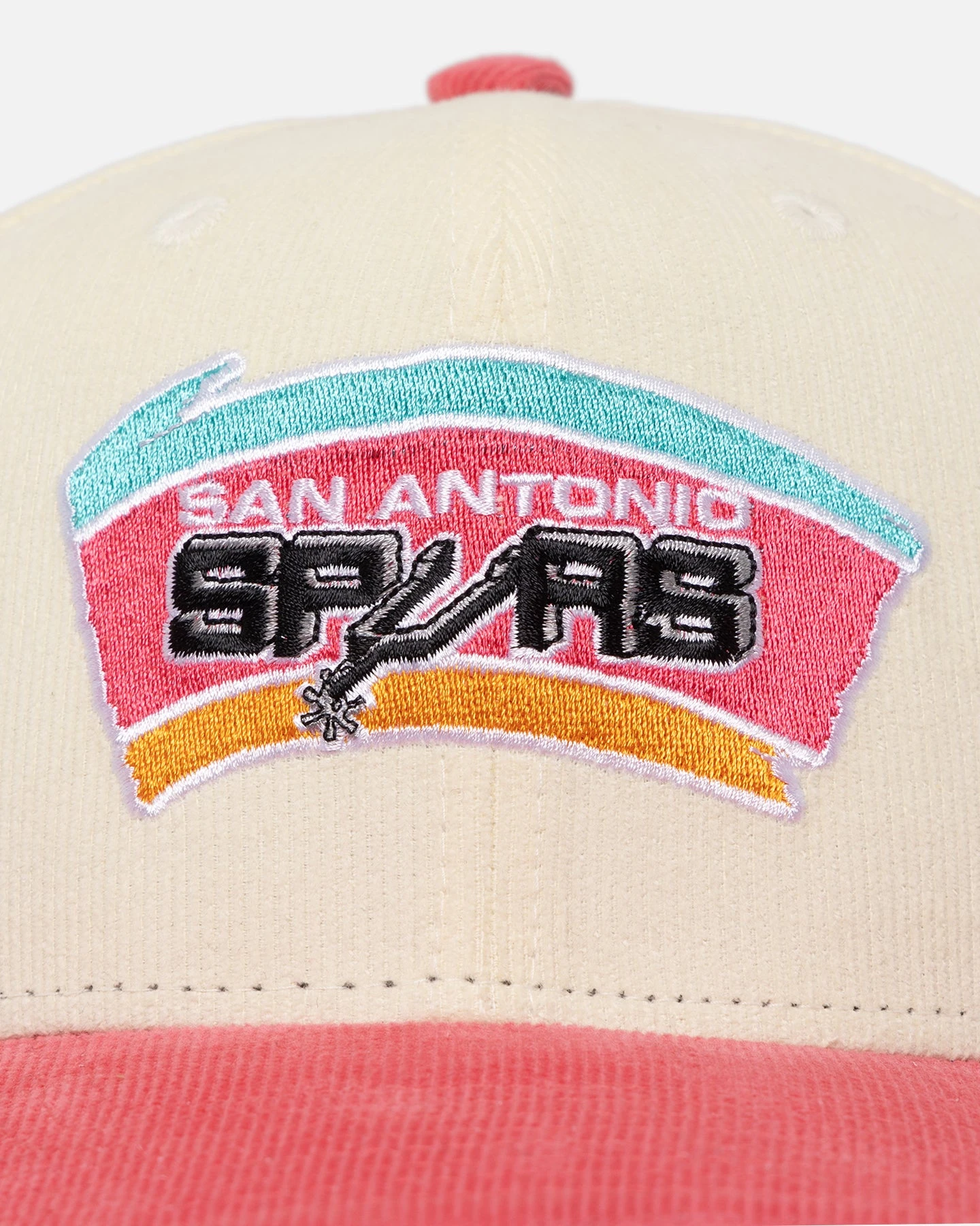 Mitchell & Ness San Antonio Spurs Go Team Go OG Corduroy Snapback Light Cream/Hot 8 Mitchell & Ness San Antonio Spurs Go Team Go OG Corduroy Snapback Light Cream/Hot - Image 6