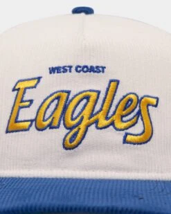 New Era West Coast Eagles "AFL Cord Script" Golfer Snapback Chrome/OTC -Sportswear Women Store 197707377372 default 0050