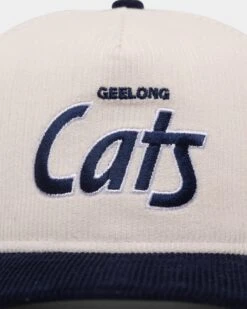 New Era Geelong Cats "AFL Cord Script" Golfer Snapback Chrome/OTC -Sportswear Women Store 197707377884 default 0050