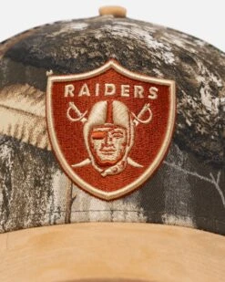 New Era Oakland Raiders 'Real Tree Tan Suede' 9FORTY A-Frame Snapback Real Tree -Sportswear Women Store 197882781230 default 0050