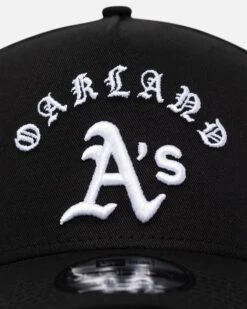 New Era Oakland Athletics 'Gothic Arch' 9FORTY A-Frame Snapback Black/White -Sportswear Women Store 197882781315 default 0050