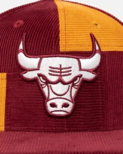 New Era Chicago Bulls 'Maroon Patchwork Corduroy' 59FIFTY Fitted Maroon/Yellow -Sportswear Women Store 197883879783 default 0050
