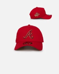 New Era Atlanta Braves 9FORTY A-Frame Snapback Scarlet/Gold