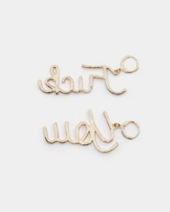 Raising Hell Women's FK Earrings Gold -Sportswear Women Store 4454569467631 default 00070