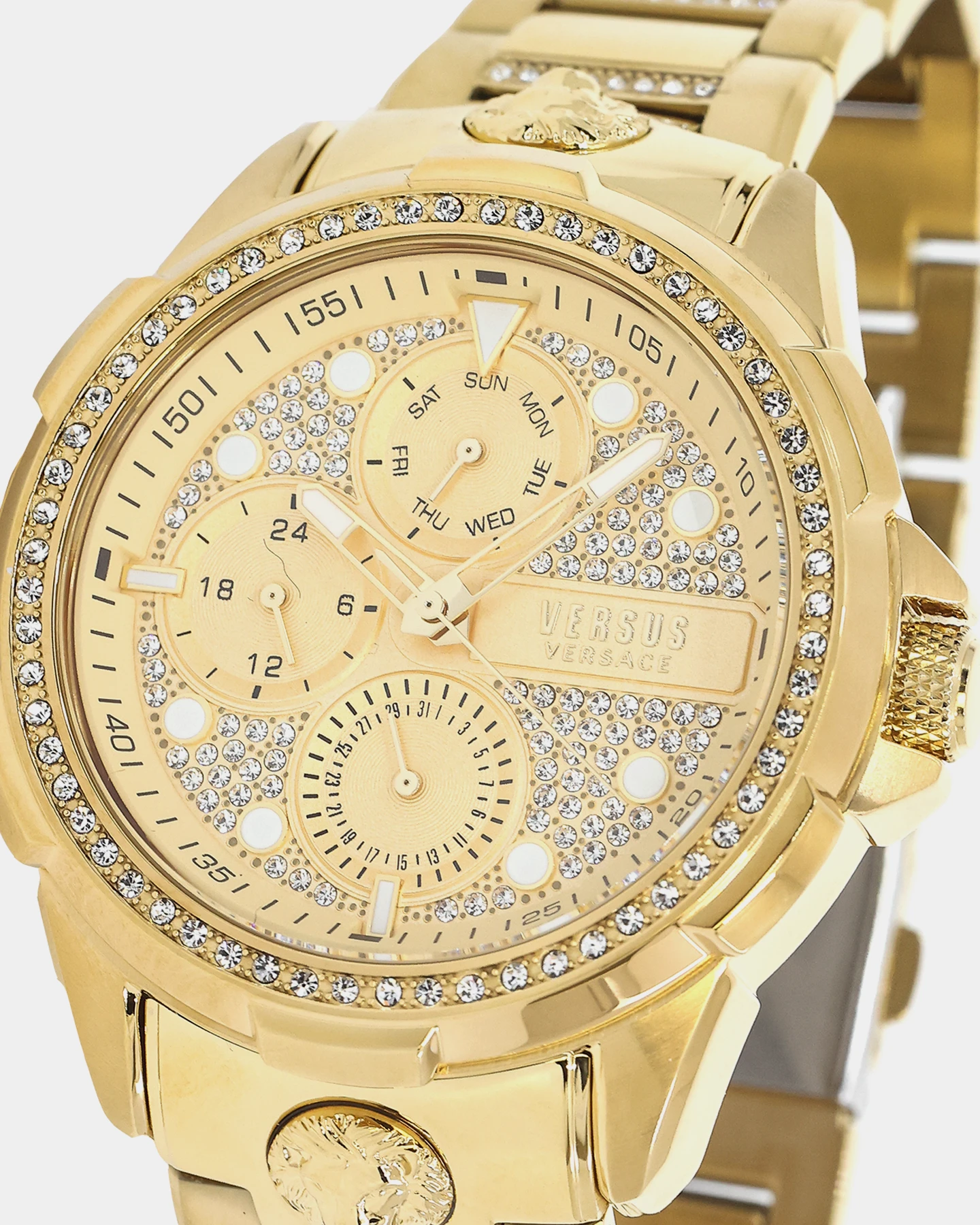 Versus Versace 6eme Arrondissement Crystal Set Gold Watch Yellow Gold 4 Versus Versace 6eme Arrondissement Crystal Set Gold Watch Yellow Gold - Image 2