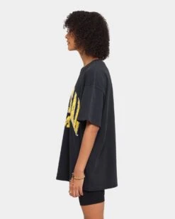 NATIONAL COLLEGIATE ATHLETIC ASSC Michigan Wolverines High Arch Logo Vintage T-Shirt Vintage Black -Sportswear Women Store 9353380257740 womens 0060